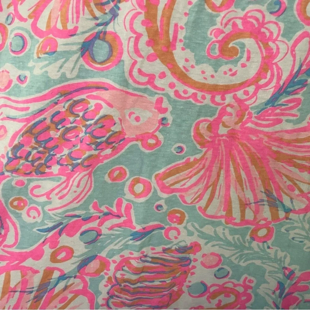 Lilly Pulitzer Harper Shift Dress Too Much Bubbly Pink Pout Cotton/Linen‎